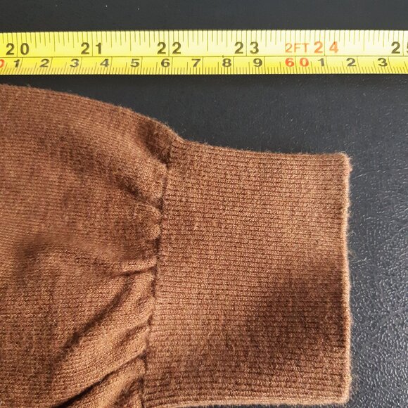 Massimo Dutti SZ M V-Neck Chestnut Brown Men's Cotton, Silk & Cashmere Sweater - Picture 13 of 15